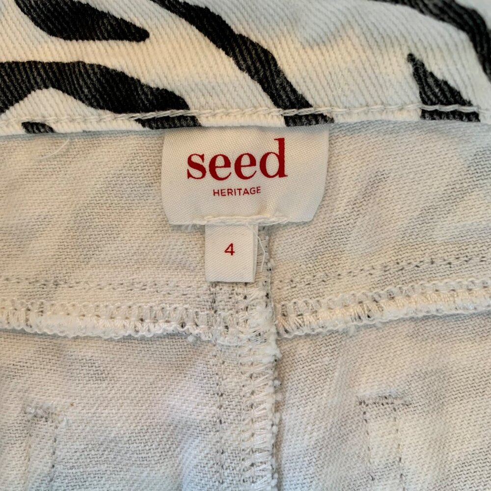 SEED HERITAGE Zebra Print Shortalls Girls 4 4T Denim Spring Shorts Overalls Kids - Picture 8 of 9